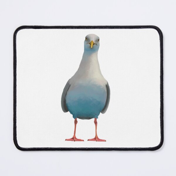 Item preview, Quirky curious seagull. Chip hungry seagull. Ocean bird illustration. Seabird artwork. designed and sold by PlumpPlumStudio.