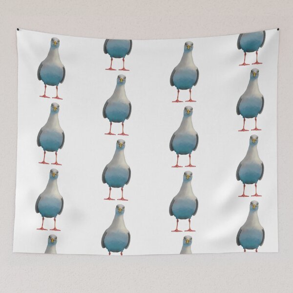 Item preview, Quirky curious seagull. Chip hungry seagull. Ocean bird illustration. Seabird artwork. designed and sold by PlumpPlumStudio.
