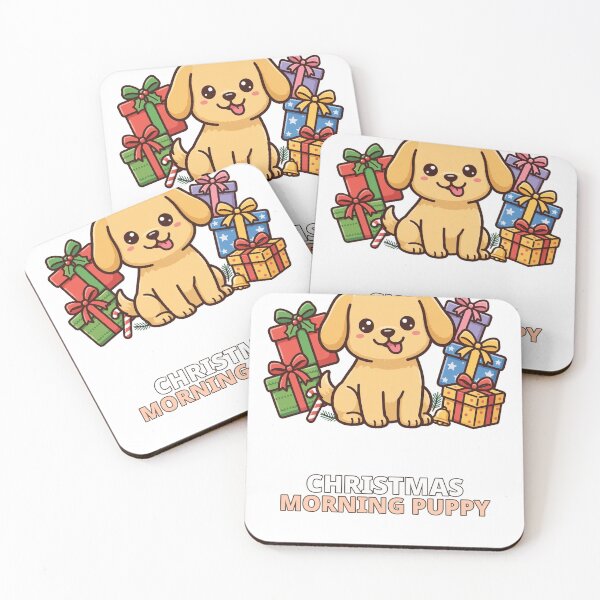 Item preview, Christmas Morning Puppy Presents Dog designed and sold by ThreeFlyingAces.