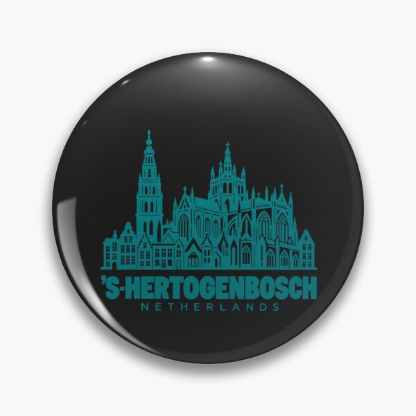 Item preview, s-Hertogenbosch North Brabant Netherlands Line Art Landmark Poster designed and sold by CMYKStudio.