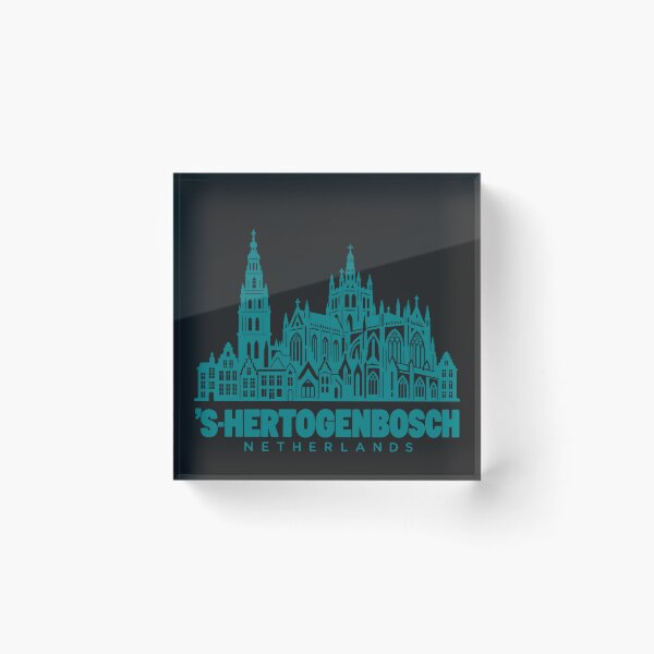 Aperçu de l'œuvre s-Hertogenbosch Brabant septentrional Pays-Bas Point de repère du dessin au trait Poster créée et vendue par CMYKStudio.