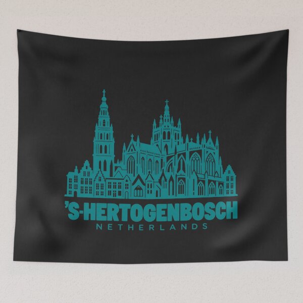 Item preview, s-Hertogenbosch North Brabant Netherlands Line Art Landmark Poster designed and sold by CMYKStudio.