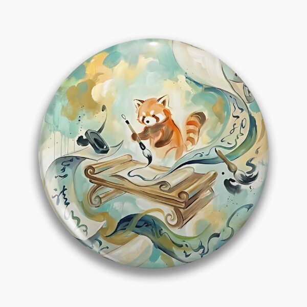 Item preview, Red Panda Calligrapher designed and sold by PictoVibe.