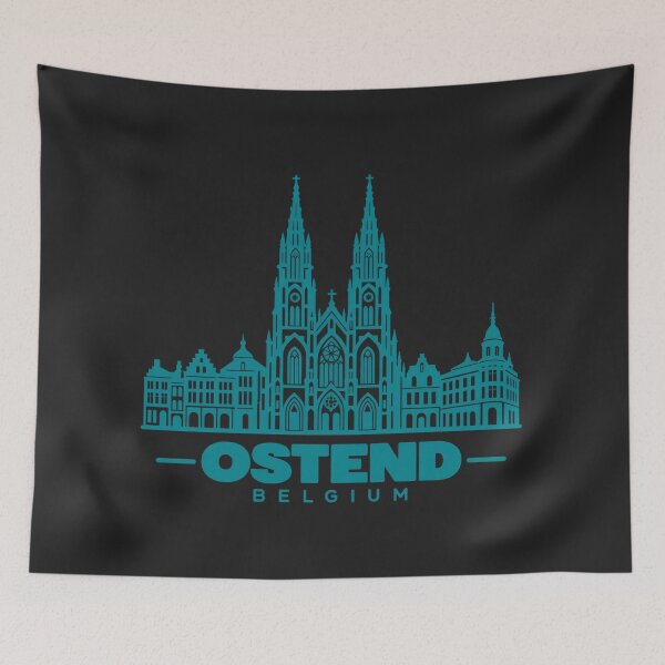 Item preview, Ostend West Flanders Belgium Line Art Coastline Poster designed and sold by CMYKStudio.