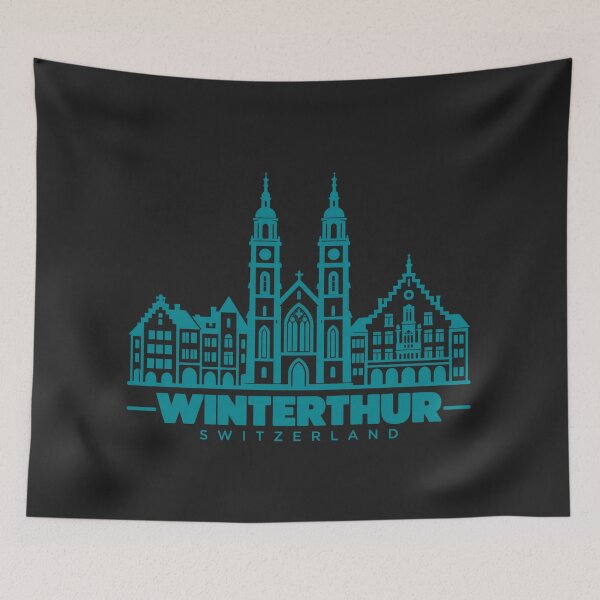 Item preview, Winterthur Zurich Switzerland Line Art Landmark Poster designed and sold by CMYKStudio.