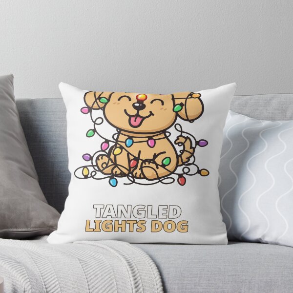 Item preview, Tangled Christmas Lights Dog Funny designed and sold by ThreeFlyingAces.