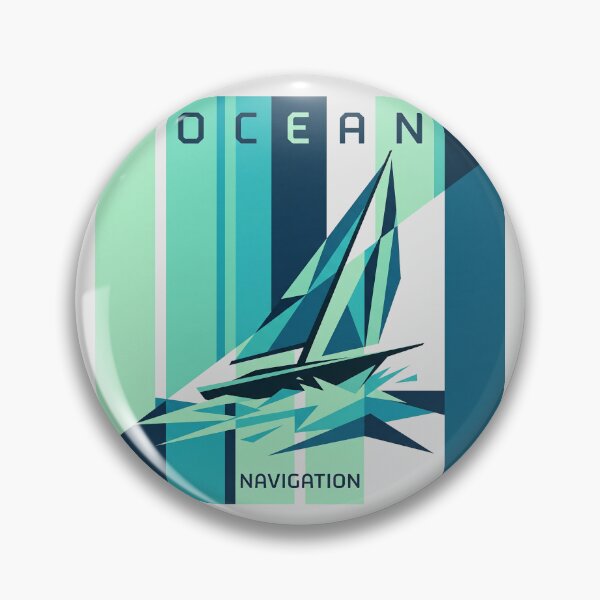 Item preview, Ocean Navigation Sailboat Mint Green Geometric Nautical Graphic designed and sold by KiwiRider.