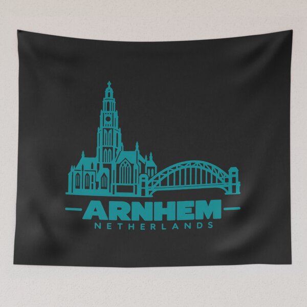 Item preview, Arnhem Gelderland Netherlands Line Art Landmark Poster designed and sold by CMYKStudio.