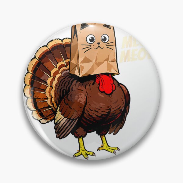 Item preview, Thanksgiving Turkey Cat Meow Funny Thanksgiving Men Women T-Shirt designed and sold by VibeCrafteria.