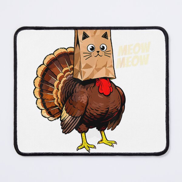 Item preview, Thanksgiving Turkey Cat Meow Funny Thanksgiving Men Women T-Shirt designed and sold by VibeCrafteria.