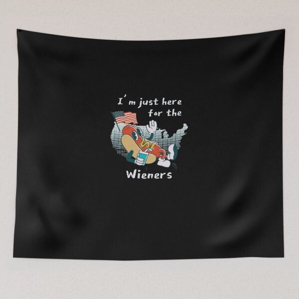 Item preview, Retro Cartoon Hot Dog American Flag designed and sold by PullmMichelle54.