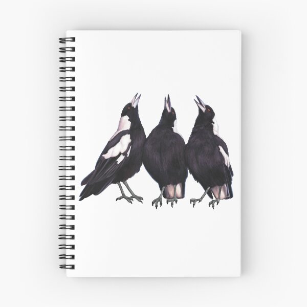 Item preview, Trio of warbling magpies. Australian theme decor, original artwork. Unique gift. designed and sold by PlumpPlumStudio.