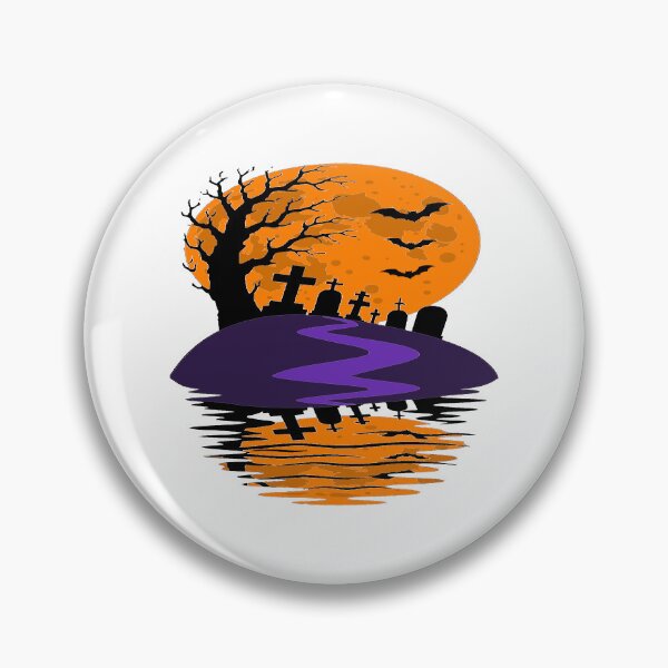 Item preview, Graveyard Moon Reflection Bats Halloween Night Art designed and sold by Custom Crest.