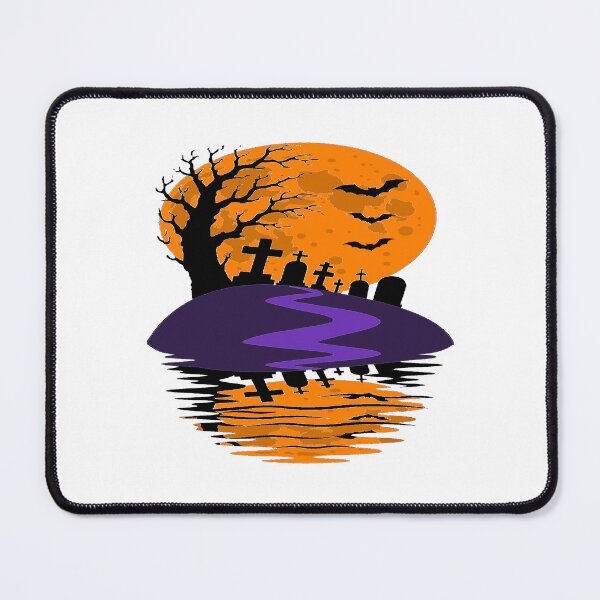 Item preview, Graveyard Moon Reflection Bats Halloween Night Art designed and sold by Custom Crest.
