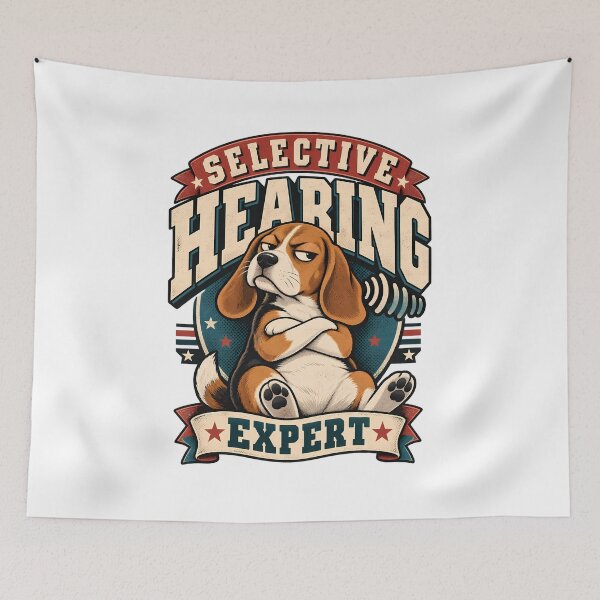 Item preview, Selective Hearing Expert Funny Beagle Retro Mascot Shirt designed and sold by Tong4130.