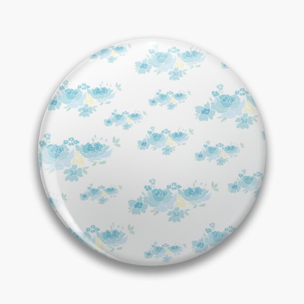 Item preview, Ditsy bouquets repeat pattern in blue designed and sold by Quiet Waters Design.