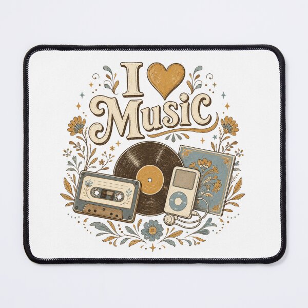 Item preview, I Love Music – Vintage Analog Music Design designed and sold by Nacho Average Designs.