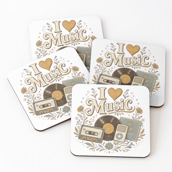 Item preview, I Love Music – Vintage Analog Music Design designed and sold by Nacho Average Designs.