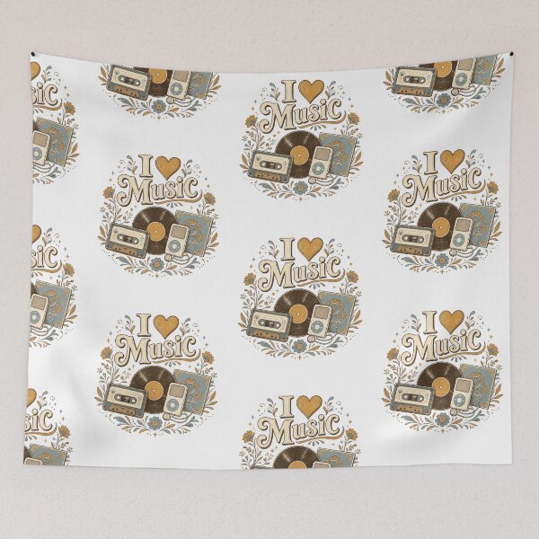Item preview, I Love Music – Vintage Analog Music Design designed and sold by Nacho Average Designs.