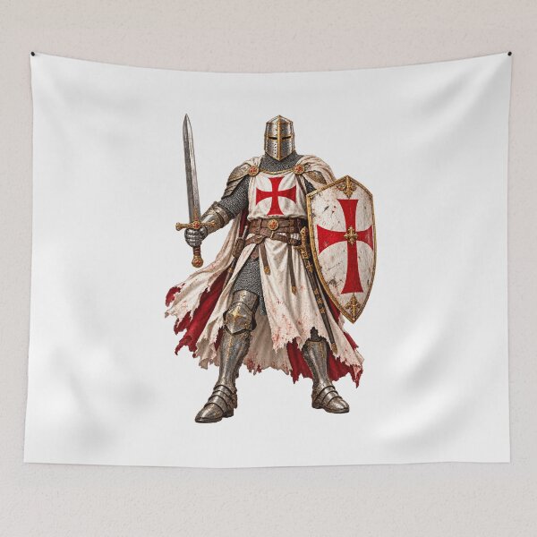 Item preview, Templar Knight – Medieval Warrior with Sword and Shield designed and sold by BlingandGifts.