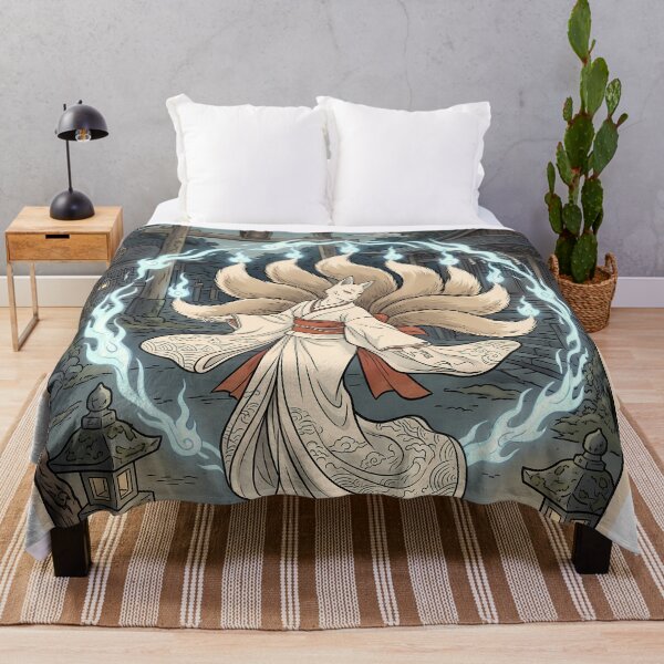Item preview, Nine Tailed Kitsune Fox Spirit Moonlight Shrine designed and sold by TokyoUkiyoHouse.
