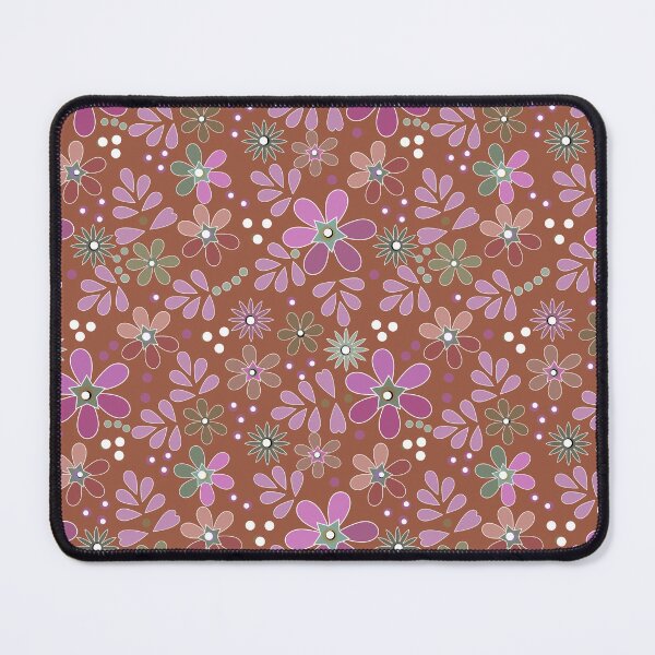 Item preview, Floral pattern retro brown rustic sixties designed and sold by fuzzyfox.