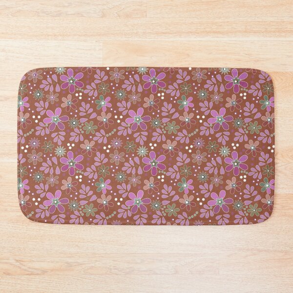 Aperçu de l'œuvre Motif floral rétro marron rustique années soixante créée et vendue par fuzzyfox.
