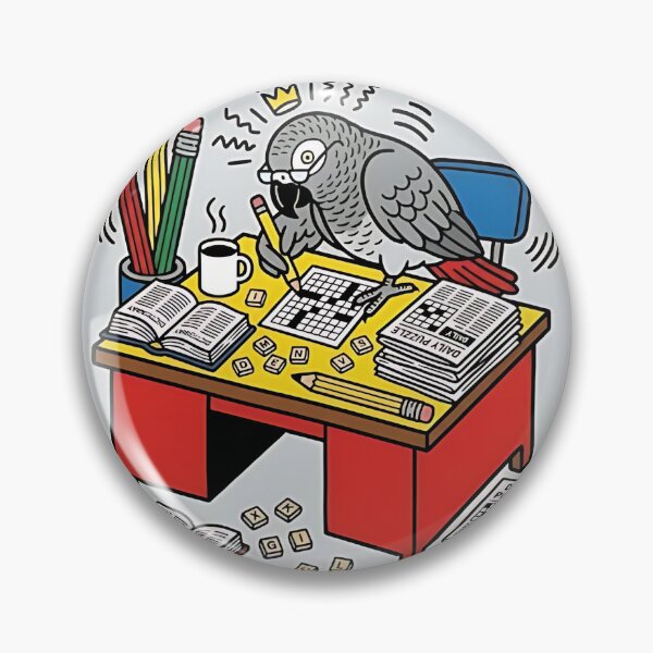 Item preview, African Grey Crossword Champion designed and sold by PictoVibe.