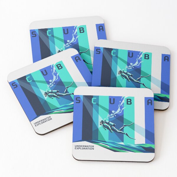 Item preview, Scuba Diving Underwater Exploration Geometric Ocean Diver Graphic designed and sold by KiwiRider.