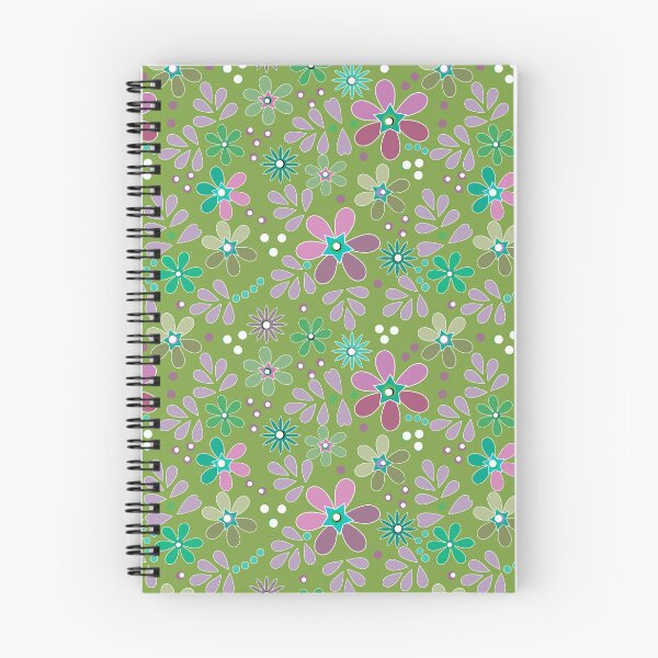Item preview, Floral pattern retro green rustic sixties designed and sold by fuzzyfox.