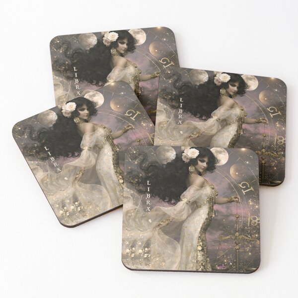 Item preview, Libra Goddess – Celestial Art Nouveau Zodiac Portrait designed and sold by Art.Fusion.Studio.