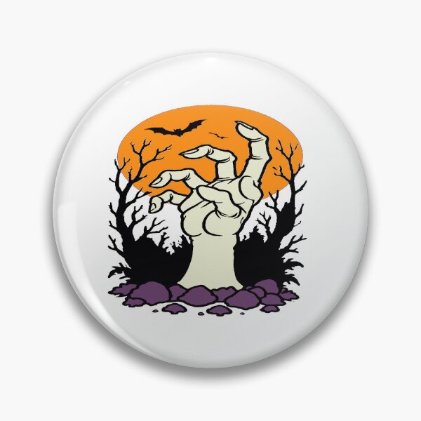 Item preview, Zombie Hand Rising Moon Bat Halloween Horror designed and sold by Custom Crest.