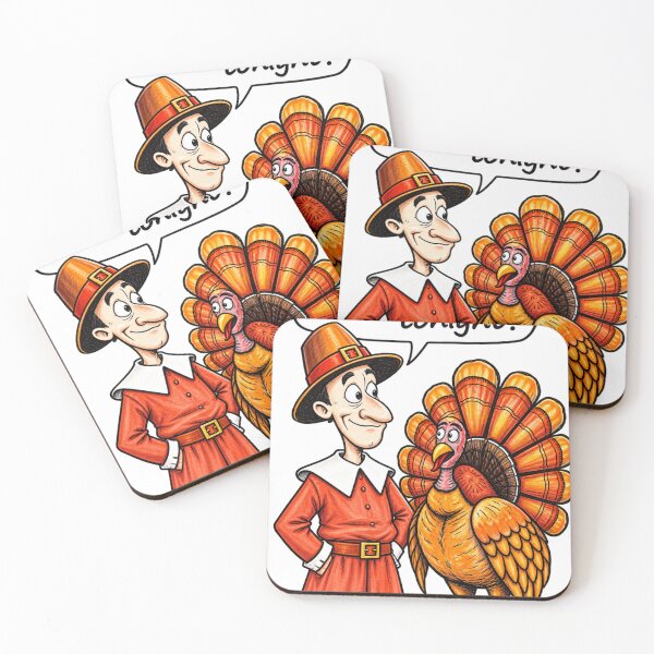 Item preview, Got Any Plans Tonight? Funny Thanksgiving Turkey & Pilgrim Cartoon designed and sold by LavIsInTheAir.
