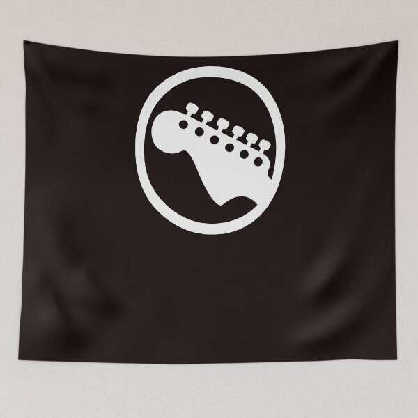 Item preview, White Guitar Headstock Circle Emblem Graphic designed and sold by Segasworks.