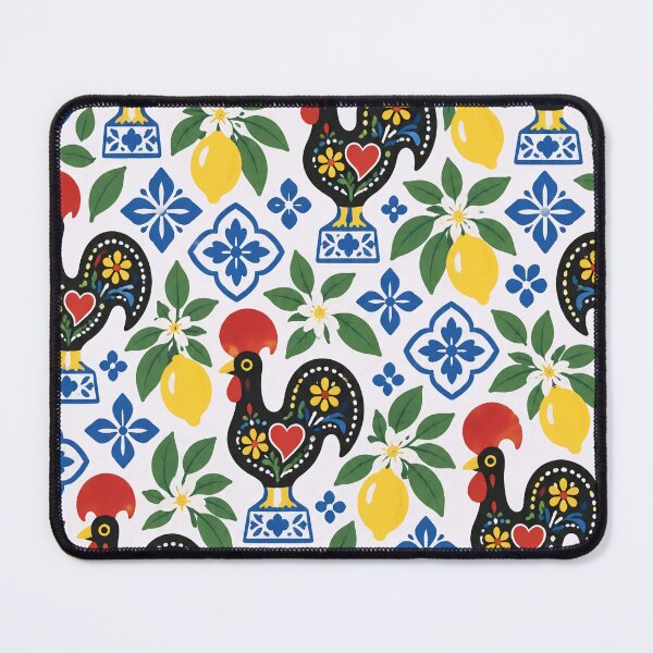 Artikelvorschau, Portugiesischer Hahn Barcelos Nahtloses Muster | Galo de Barcelos Volkskunst mit Azulejo-Fliesen entworfen und verkauft von StickyGuys.