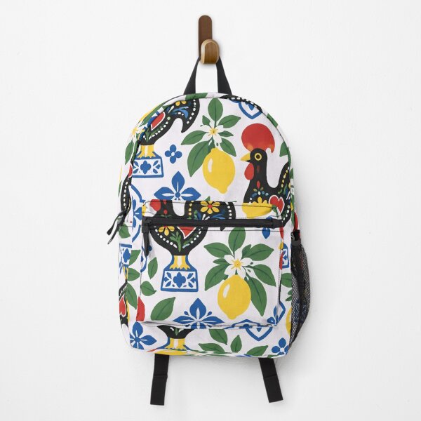 Item preview, Portuguese Rooster Barcelos Seamless Pattern | Galo de Barcelos Folk Art with Azulejo Tiles designed and sold by StickyGuys.