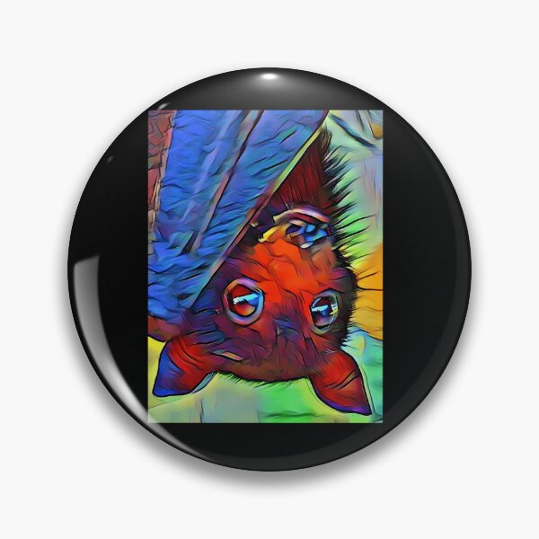 Item preview, • Colorful Psychedelic Hanging Bat Portrait designed and sold by RaniSarkar12.