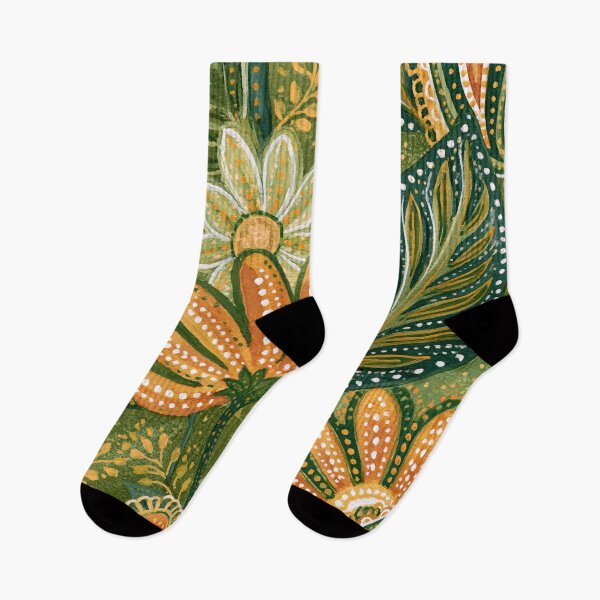 Item preview, Retro Orange Zen - Floral and Olive Green designed and sold by scicilysimonee.