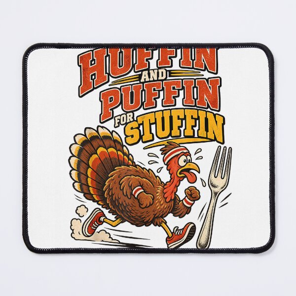 Item preview, Thanksgiving Running Turkey Huffin Puffin Stuffin Funny T-Shirt designed and sold by BlaqboyDesigns.