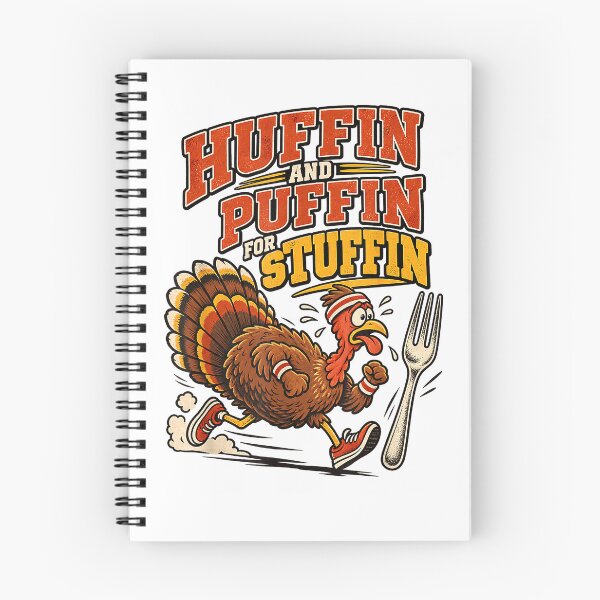 Item preview, Thanksgiving Running Turkey Huffin Puffin Stuffin Funny T-Shirt designed and sold by BlaqboyDesigns.