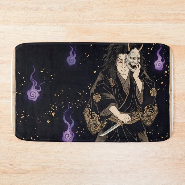 Item preview, Hannya Mask Assassin with Purple Spirit Flames designed and sold by TokyoUkiyoHouse.