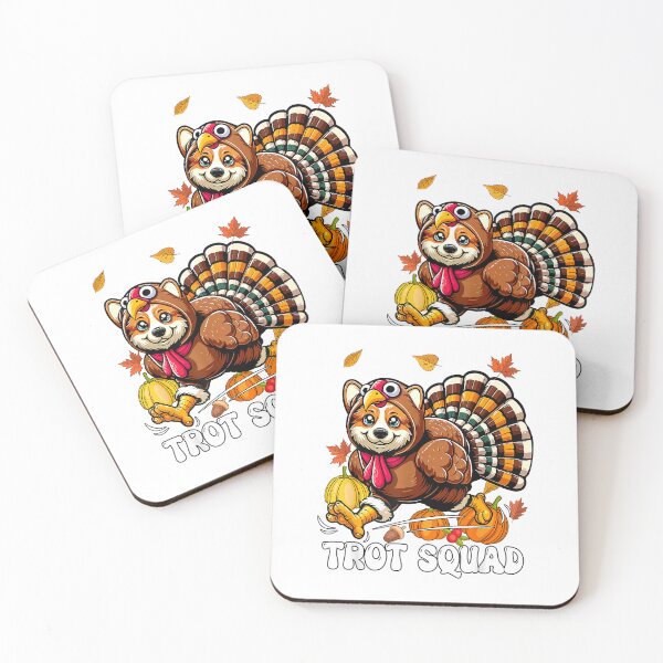 Item preview, Trot Squad Thanksgiving Corgi Cosplay Turkey Running T-Shirt designed and sold by PrintWaveMagic.
