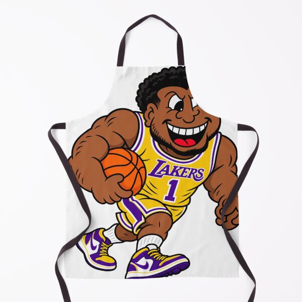 Artikelvorschau, Spieler mit Maskottchenzeichnung der Mighty Lakers entworfen und verkauft von Luke Foran Sports Art.