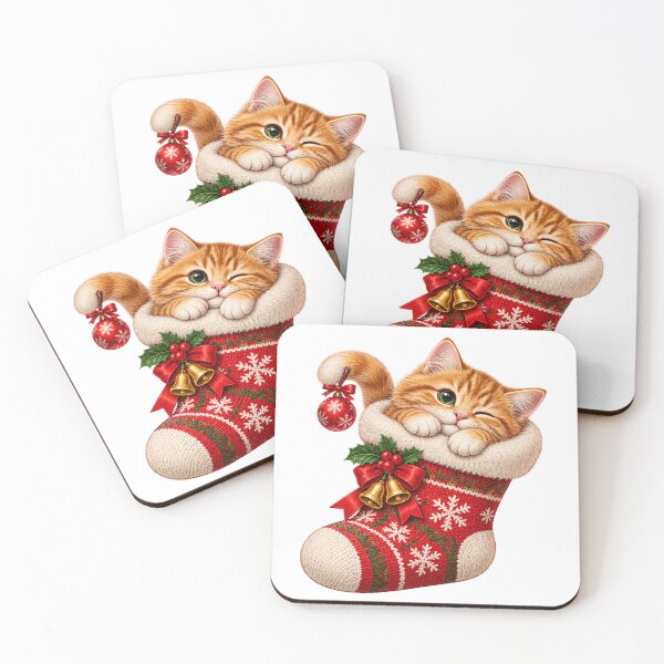 Item preview, Christmas Stocking Cat Cute Cozy Holiday Kitten Design designed and sold by StyleLap.