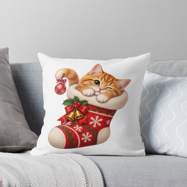 Item preview, Christmas Stocking Cat Cute Cozy Holiday Kitten Design designed and sold by StyleLap.