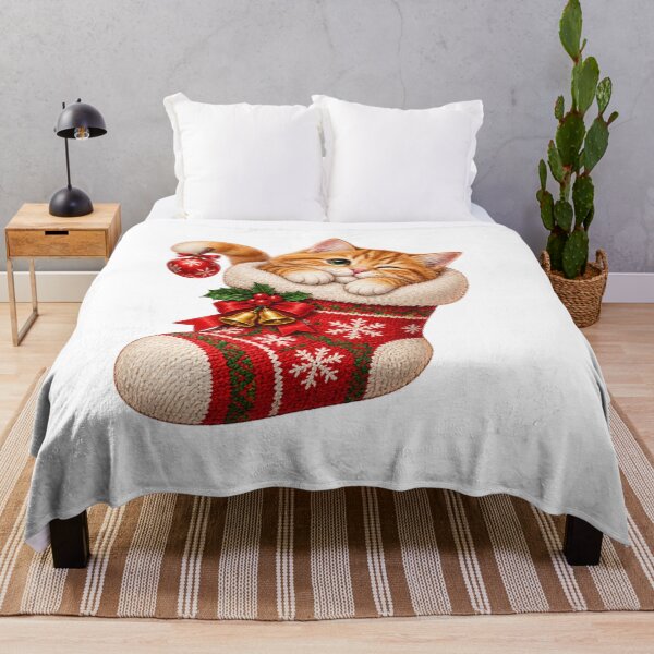 Item preview, Christmas Stocking Cat Cute Cozy Holiday Kitten Design designed and sold by StyleLap.