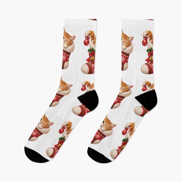Item preview, Christmas Stocking Cat Cute Cozy Holiday Kitten Design designed and sold by StyleLap.