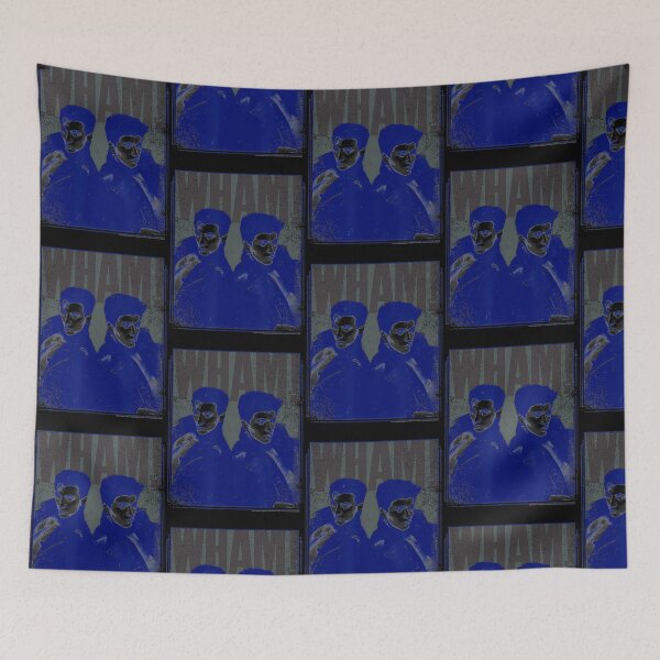 Item preview, Retro Blue Halftone Pop Duo Illustration designed and sold by RaniSarkar12.