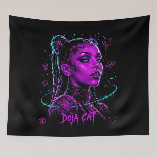 Item preview, Doja Cat Purple Neon Portrait designed and sold by JMS-Artvintage.