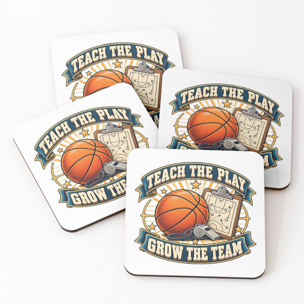 Item preview, Teach The Play Grow The Team Basketball Coach Art designed and sold by CheerfulNest.